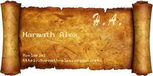 Harmath Alex névjegykártya